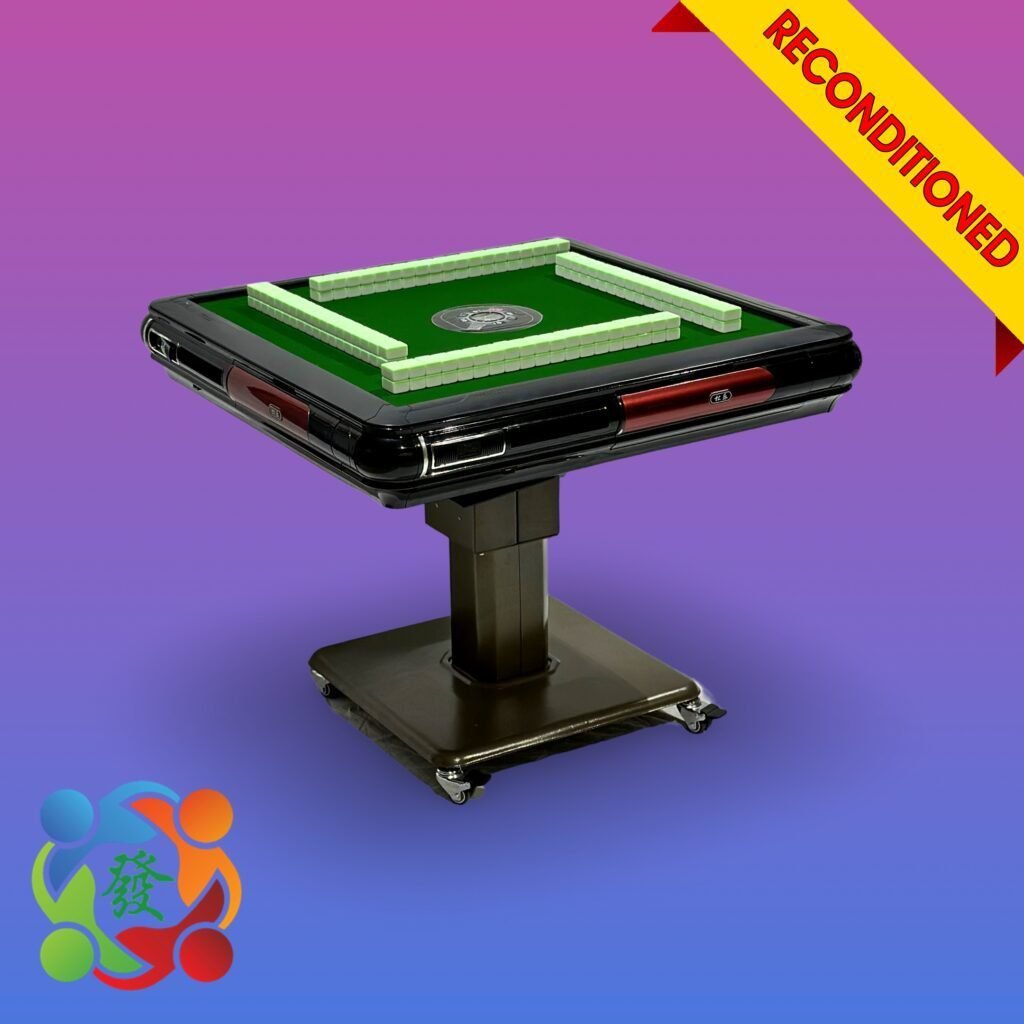 Elegant reconditioned mahjong table in a stylish black finish